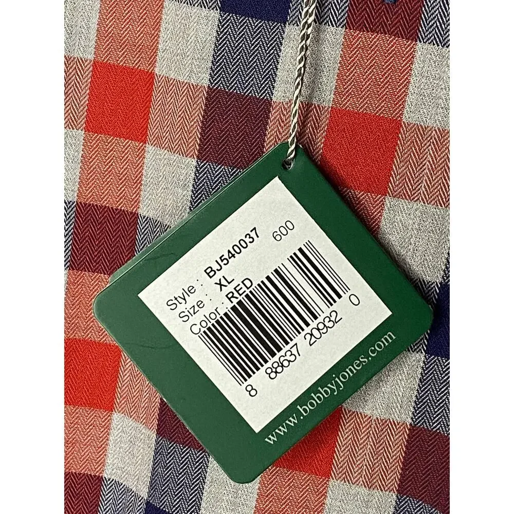 Bobby Jones Plaid 100% Cotton Checkered XL Shirt NEW
